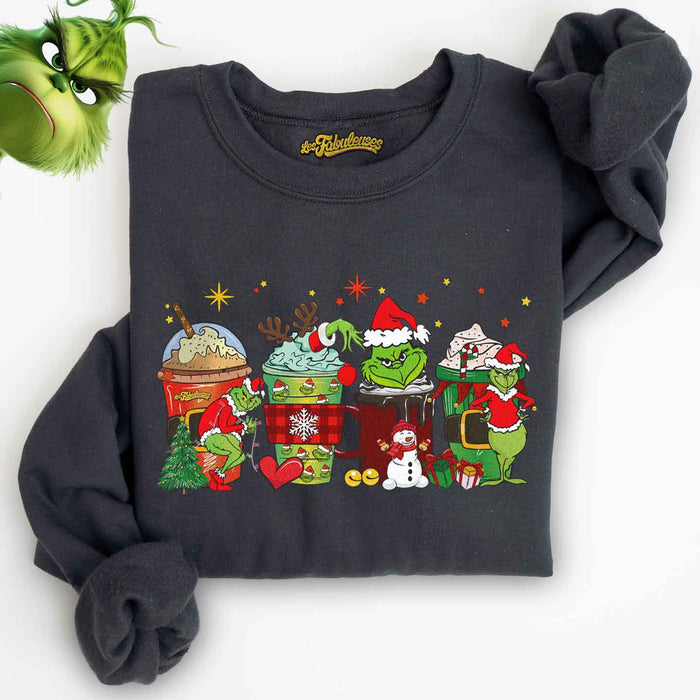 Le Grincheux de Noël Latte - Coton Ouaté Unisexe