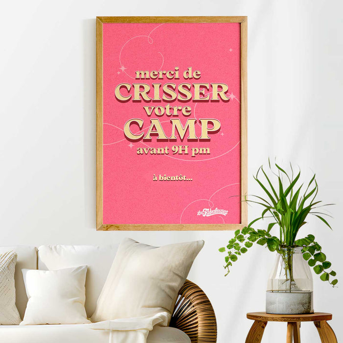 Merci de crisser votre camp avant 9H pm - Affiche / Poster