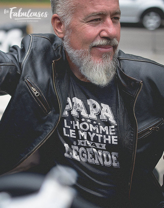 PAPA l'homme, le mythe, la légende - T-Shirt Col en ROND HOMME