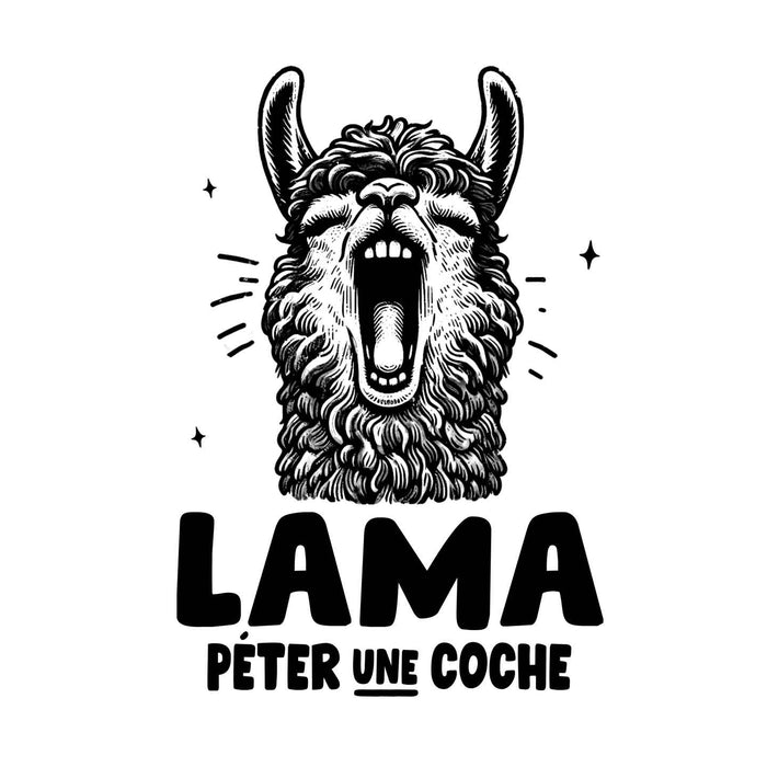 LAMA péter une coche - Coton Ouaté Unisexe