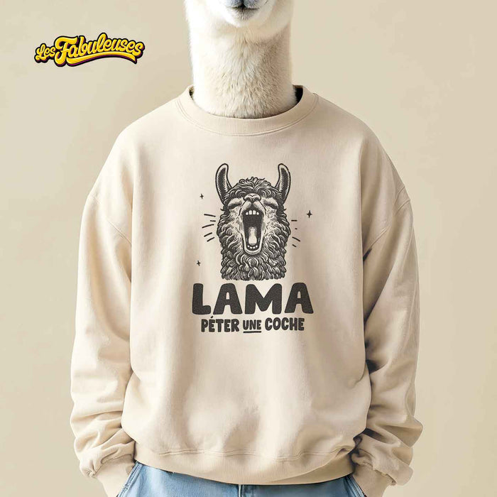 LAMA péter une coche - Coton Ouaté Unisexe