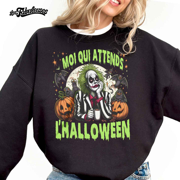 Moi qui attends l'Halloween - Coton Ouaté Unisexe