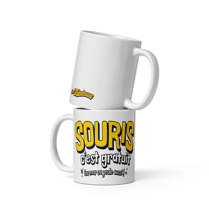 Tasse - SOURIS c'est gratuit, fermer sa yeule aussi !