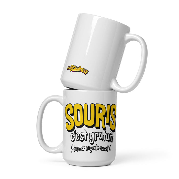 Tasse - SOURIS c'est gratuit, fermer sa yeule aussi !